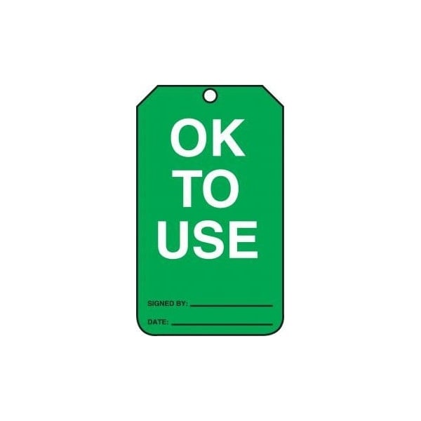 Accuform French Safety Tags, OK TO USE, 5.75in x 3.25in, PF-Cardstock, 25PK FRMGT217CTP - main